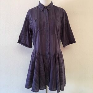 Free People Striped Mini Shirt Dress Size XS